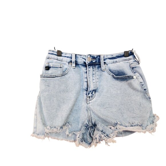 KanCan Distressed Light Wash High-Rise Denim Shorts Size 27 Womens - Picture 1 of 4